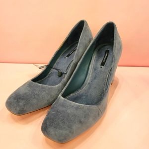 Zara micro suede heels